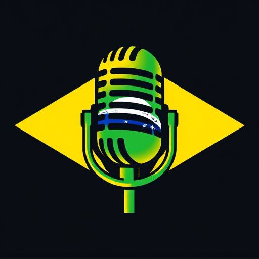 Logotipo da Eloquência Brasil: um microfone estilizado com as cores da bandeira do Brasil.