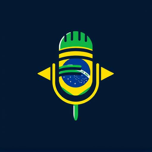 Logotipo da Eloquência Brasil: um microfone estilizado com as cores da bandeira do Brasil.