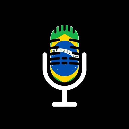 Logotipo da Eloquência Brasil: um microfone estilizado com as cores da bandeira do Brasil.