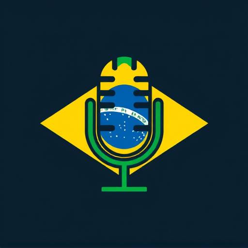 Logotipo da Eloquência Brasil: um microfone estilizado com as cores da bandeira do Brasil.